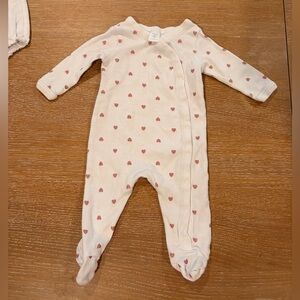 Nordstrom White and Pink Heart Kids Sleeper